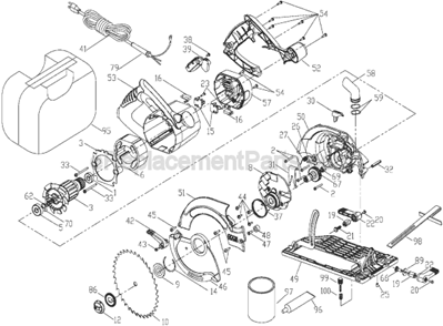 Part Location Diagram of A01950SV DeWALT Armature W/Baffle